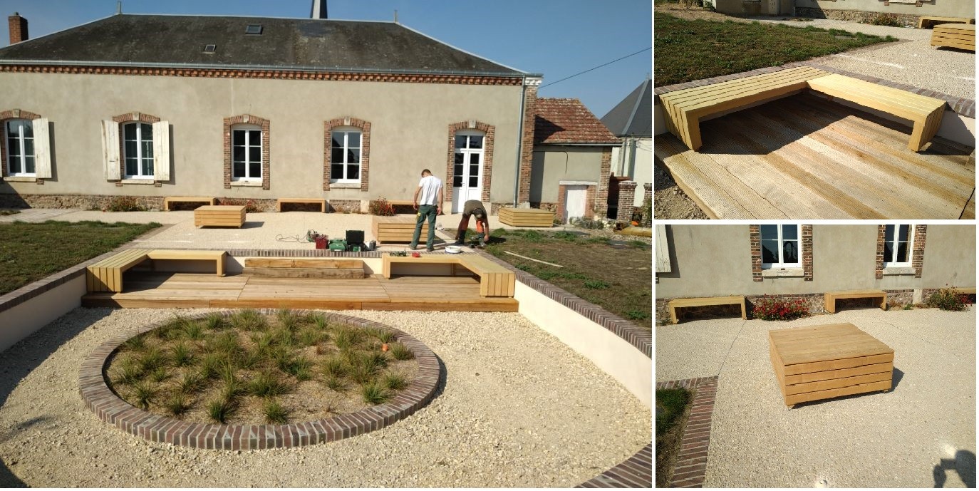 Opération coeur de bourg de Langey (28) : la pose du mobilier pour finaliser le projet 